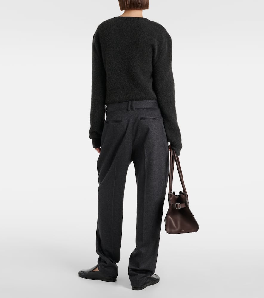 The Row Igor Pleated Straight-leg Pants In Black