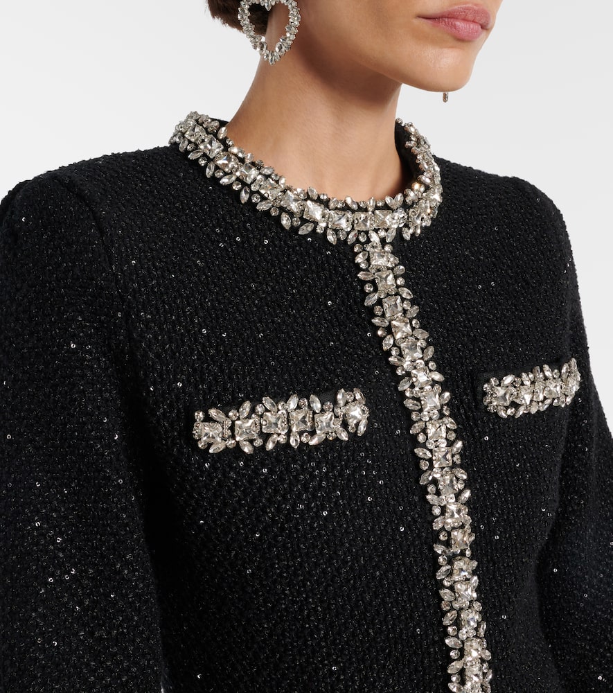 Self-portrait Sequin Knit Mini Dress In Black
