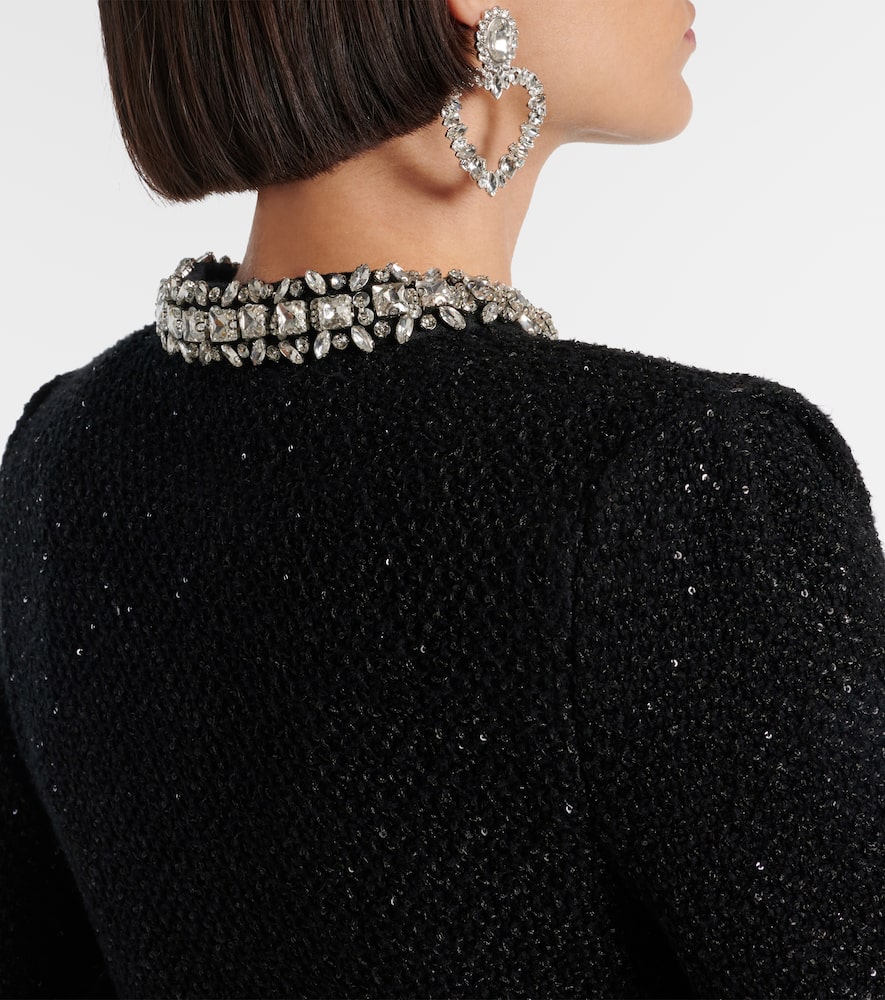 Self-portrait Sequin Knit Mini Dress In Black