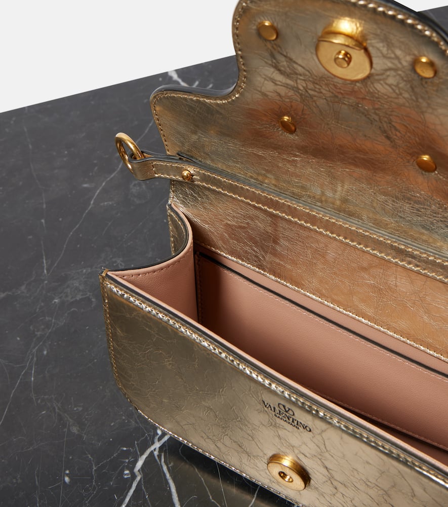 Valentino Small Leather Locò Shoulder Bag In Metallic