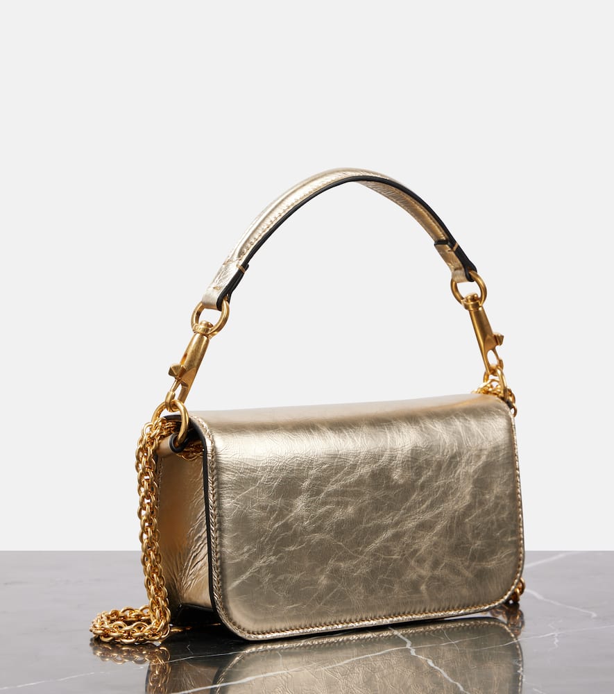 Valentino Small Leather Locò Shoulder Bag In Metallic