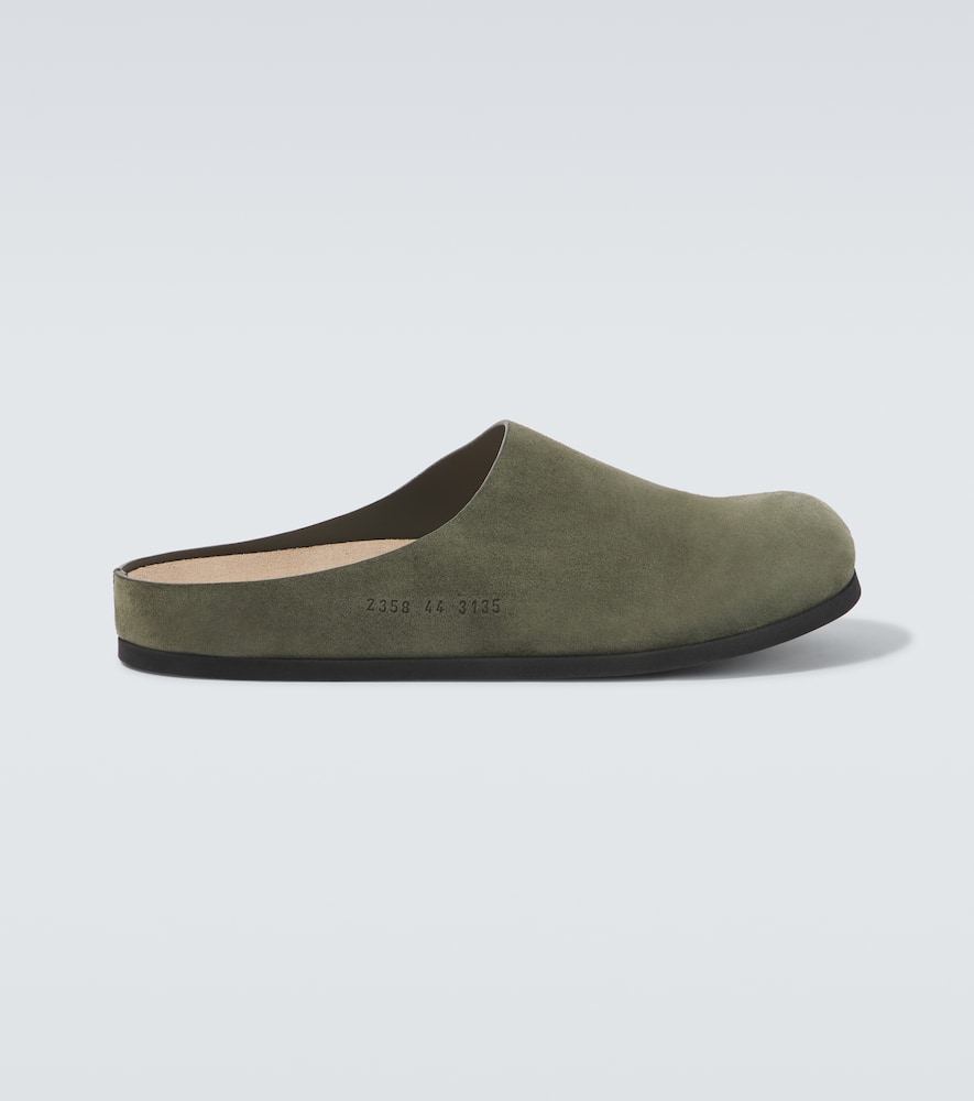 Suede clogs