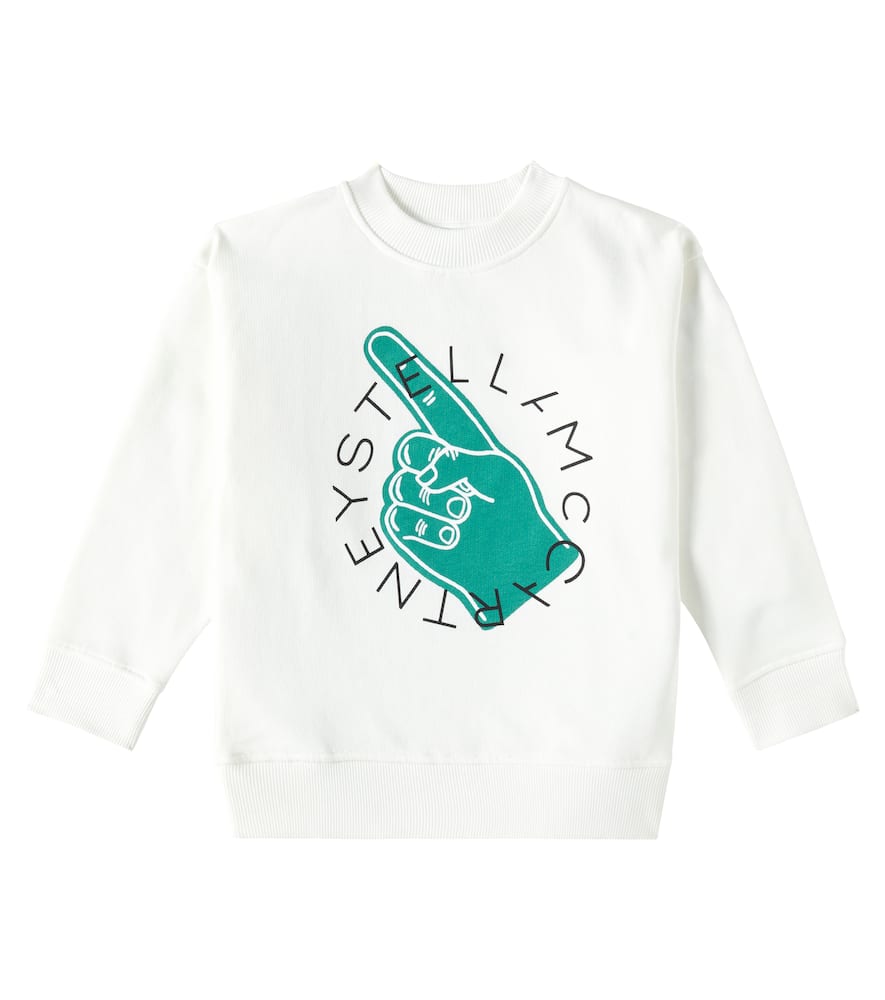 Stella Mccartney Printed Cotton Crewneck Sweatshirt In White