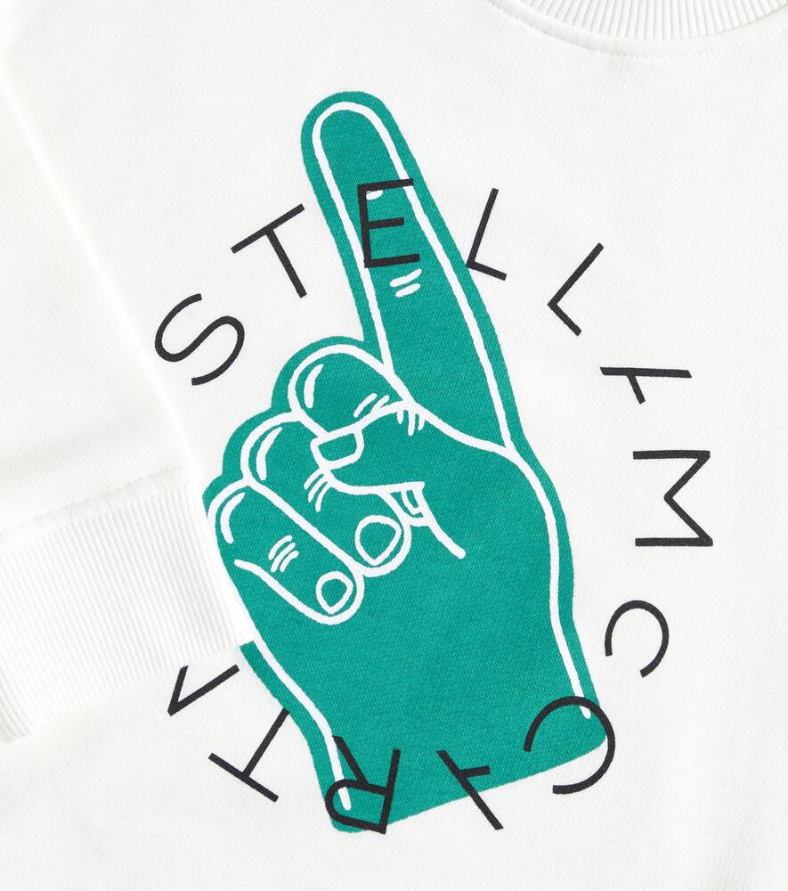 Stella Mccartney Printed Cotton Crewneck Sweatshirt In White