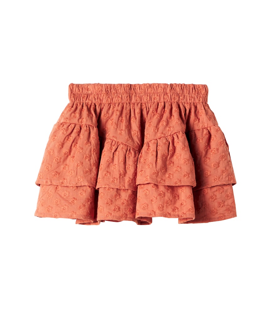 Rylee + Cru Kids' Embroidered Tiered Cotton Skirt