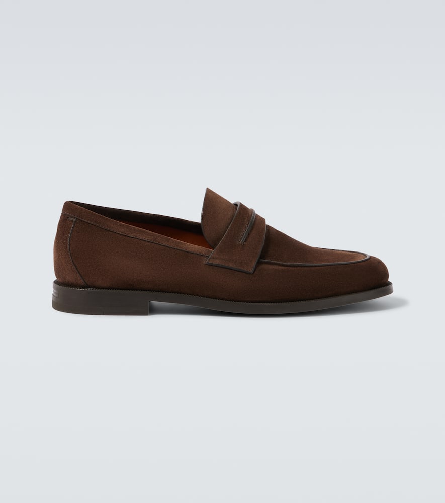 Zegna Suede Driving Loafer In Multi