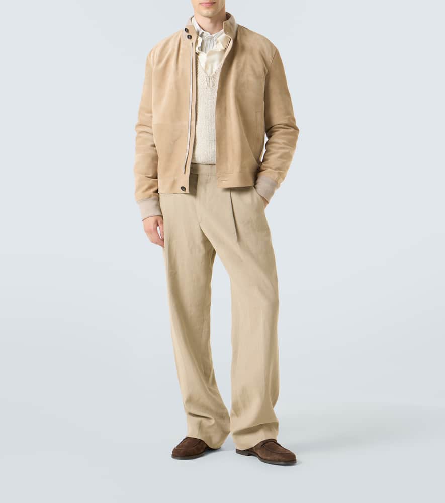 Zegna Suede Driving Loafer In Multi