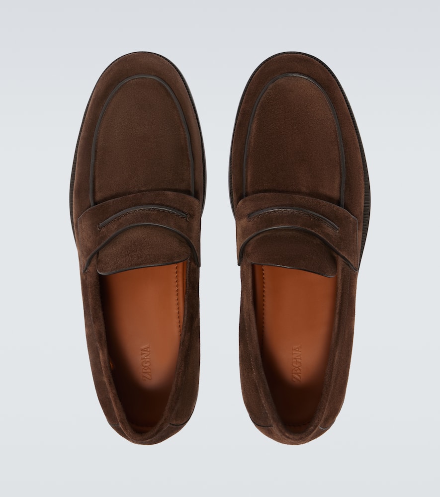 Zegna Suede Driving Loafer In Multi