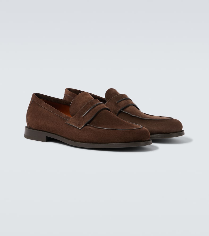 Zegna Suede Driving Loafer In Multi