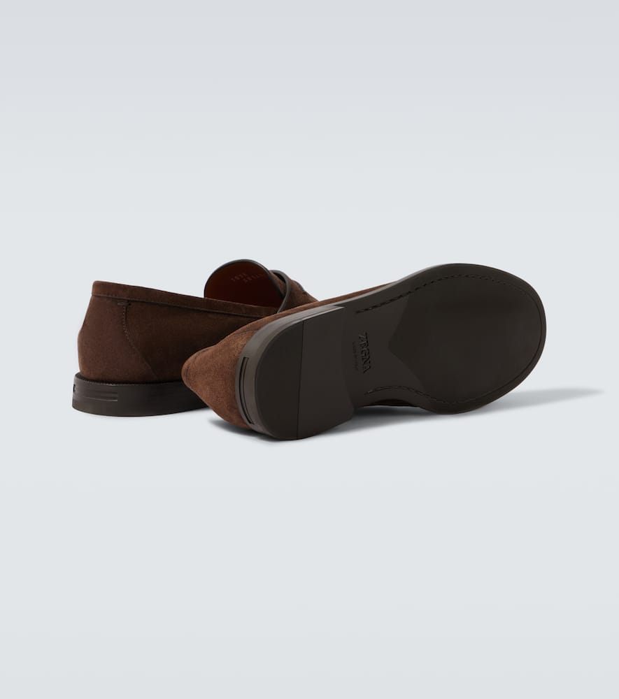Zegna Suede Driving Loafer In Multi