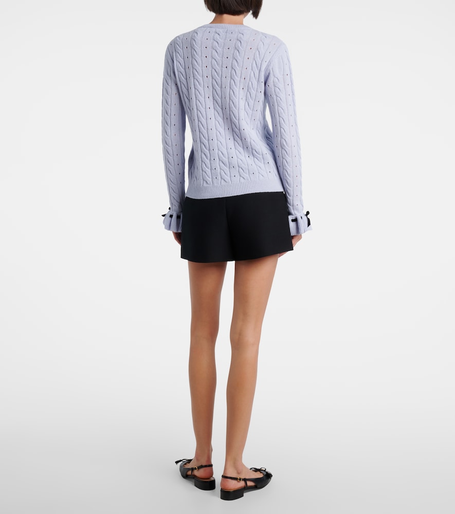 Garavani Bow-Detail Cable-Knit Virgin Sweater