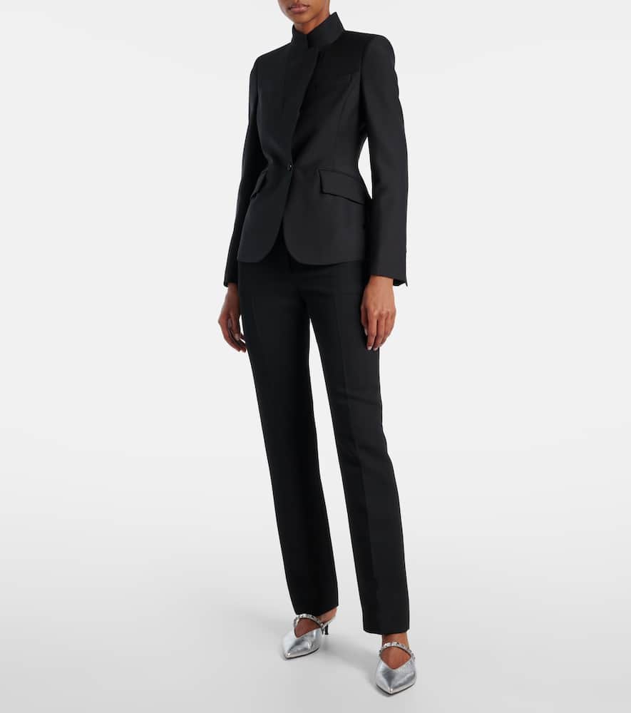 Alexander Mcqueen Wool And Mohair Jacket In Black