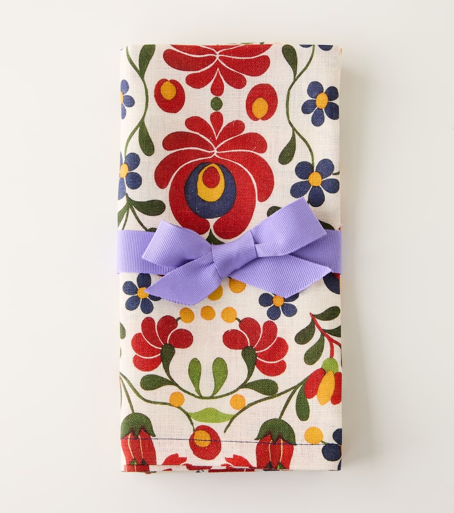 LA DOUBLEJ WINDFLOWER LARGE SET OF 2 LINEN NAPKINS