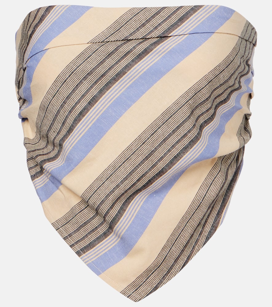 Antibes striped cotton and linen top