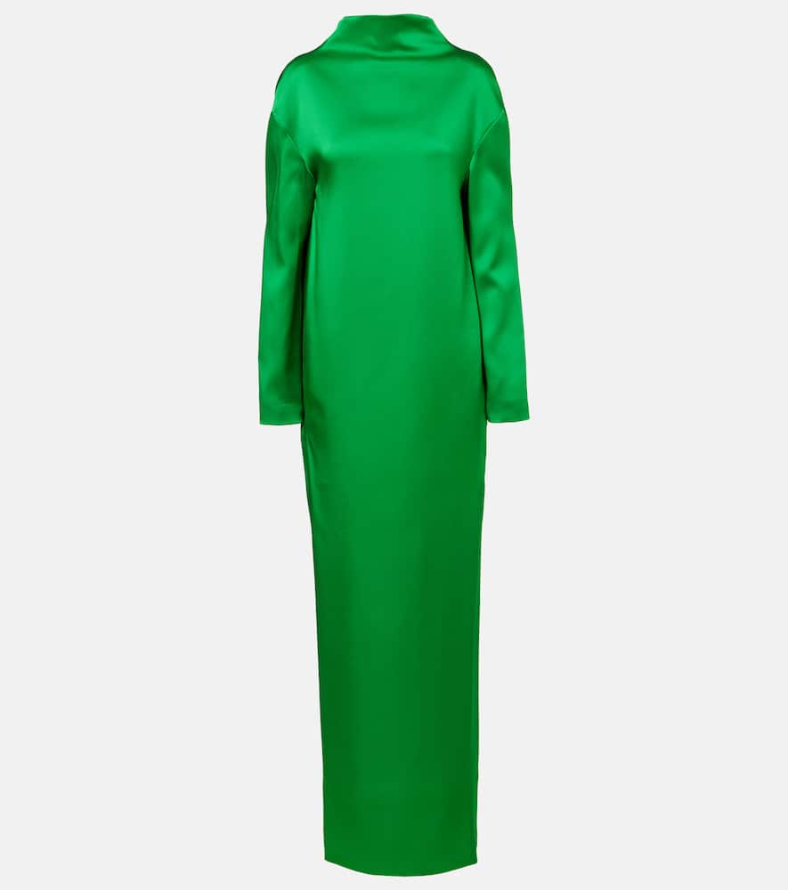 Tom Ford Crêpe Satin Gown In Green