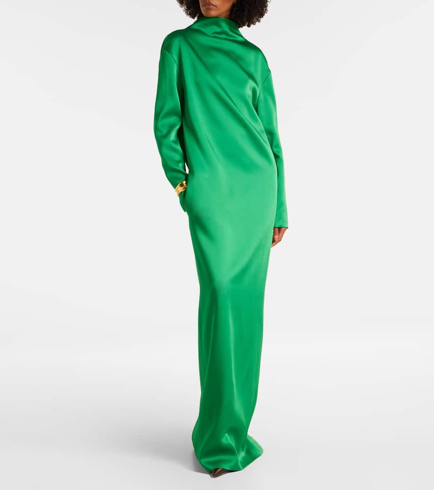Tom Ford Crêpe Satin Gown In Green