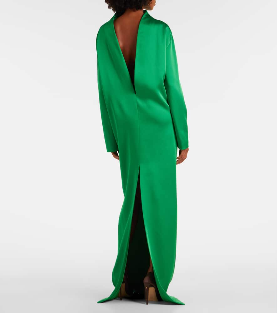 Tom Ford Crêpe Satin Gown In Green
