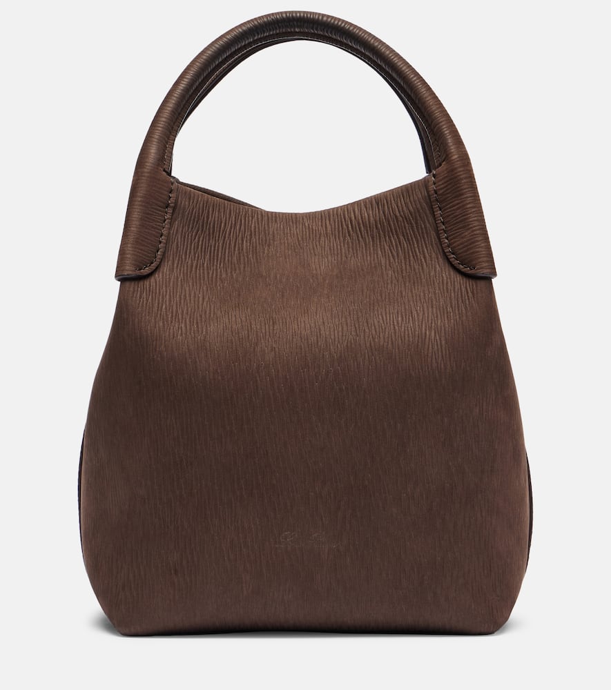 Loro Piana Bale Small Leather Bucket Bag In Brown