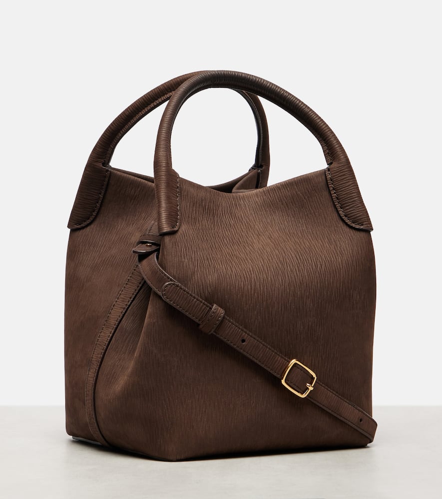 Loro Piana Bale Small Leather Bucket Bag In Brown