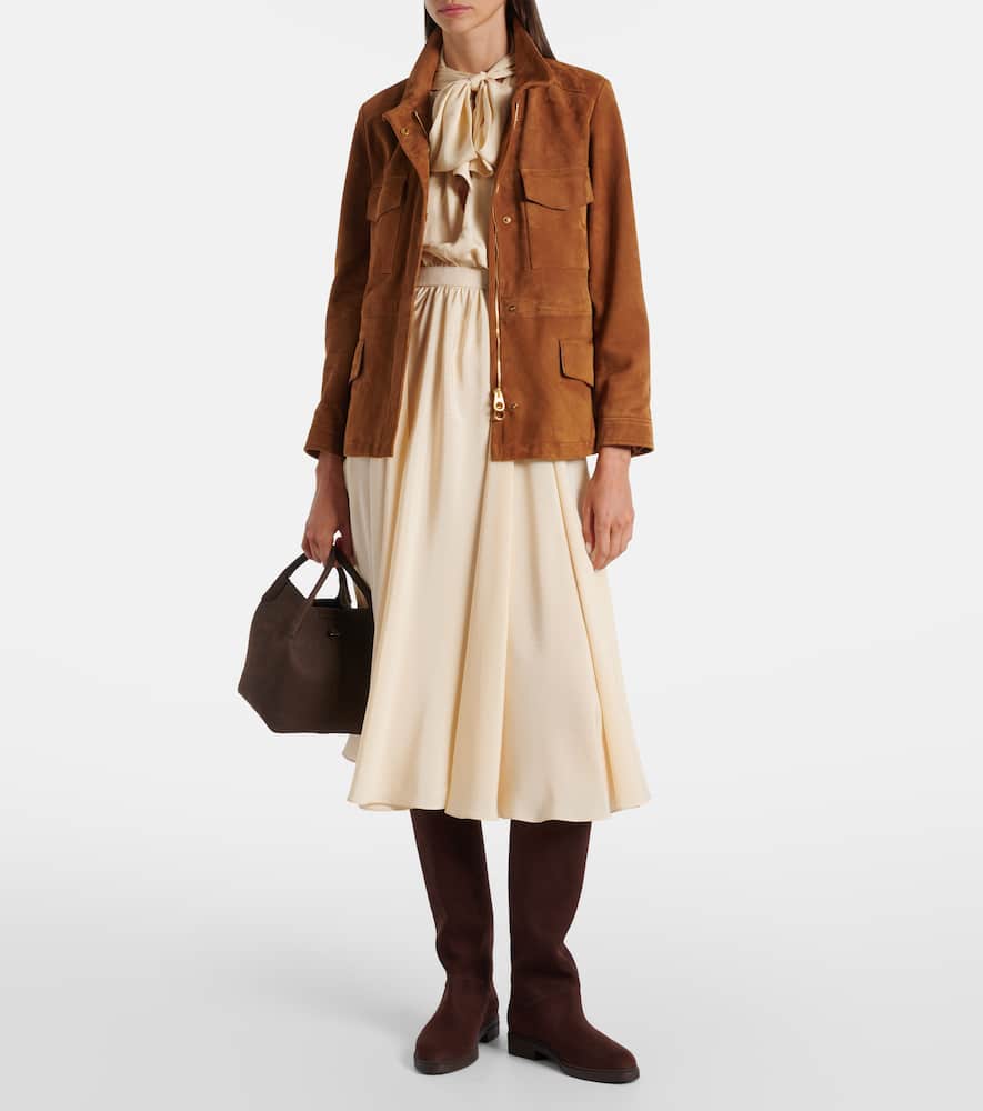 Loro Piana Bale Small Leather Bucket Bag In Brown