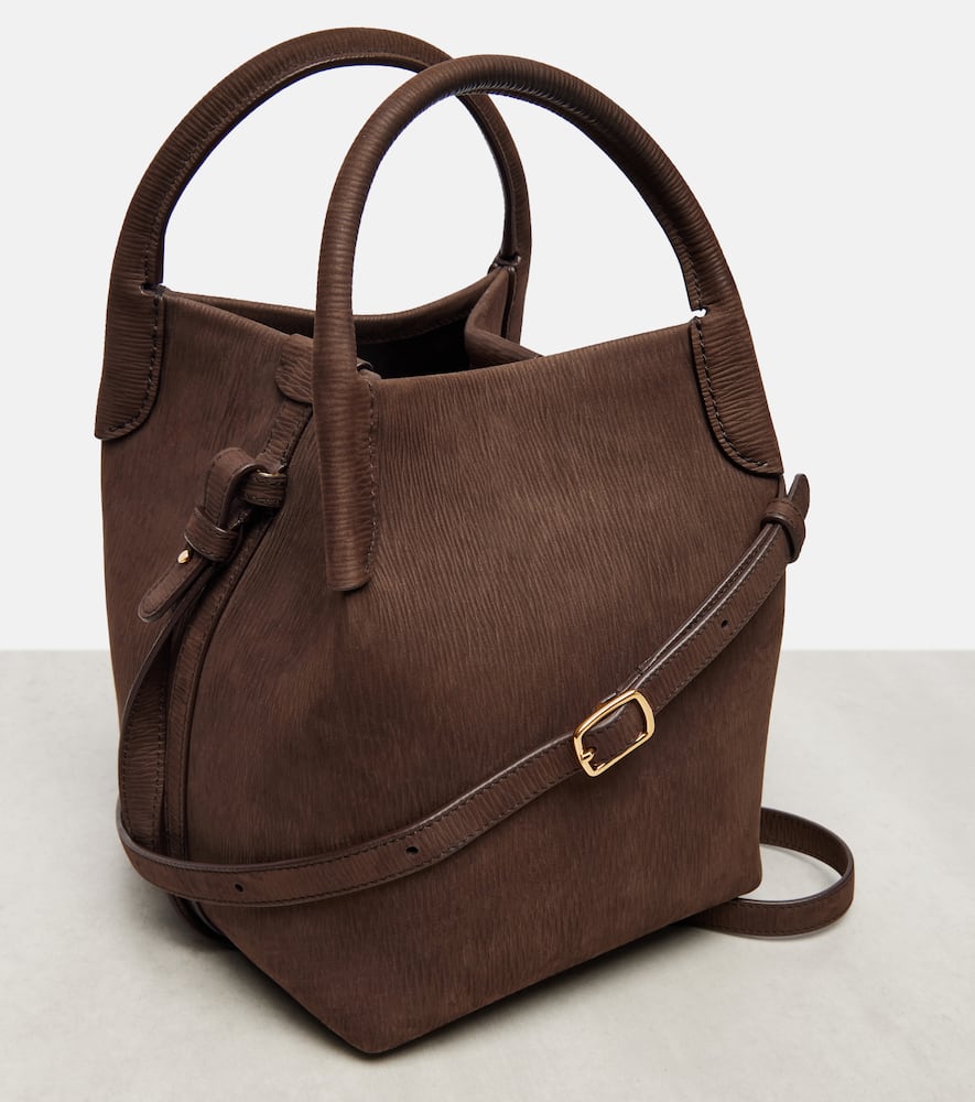 Loro Piana Bale Small Leather Bucket Bag In Brown