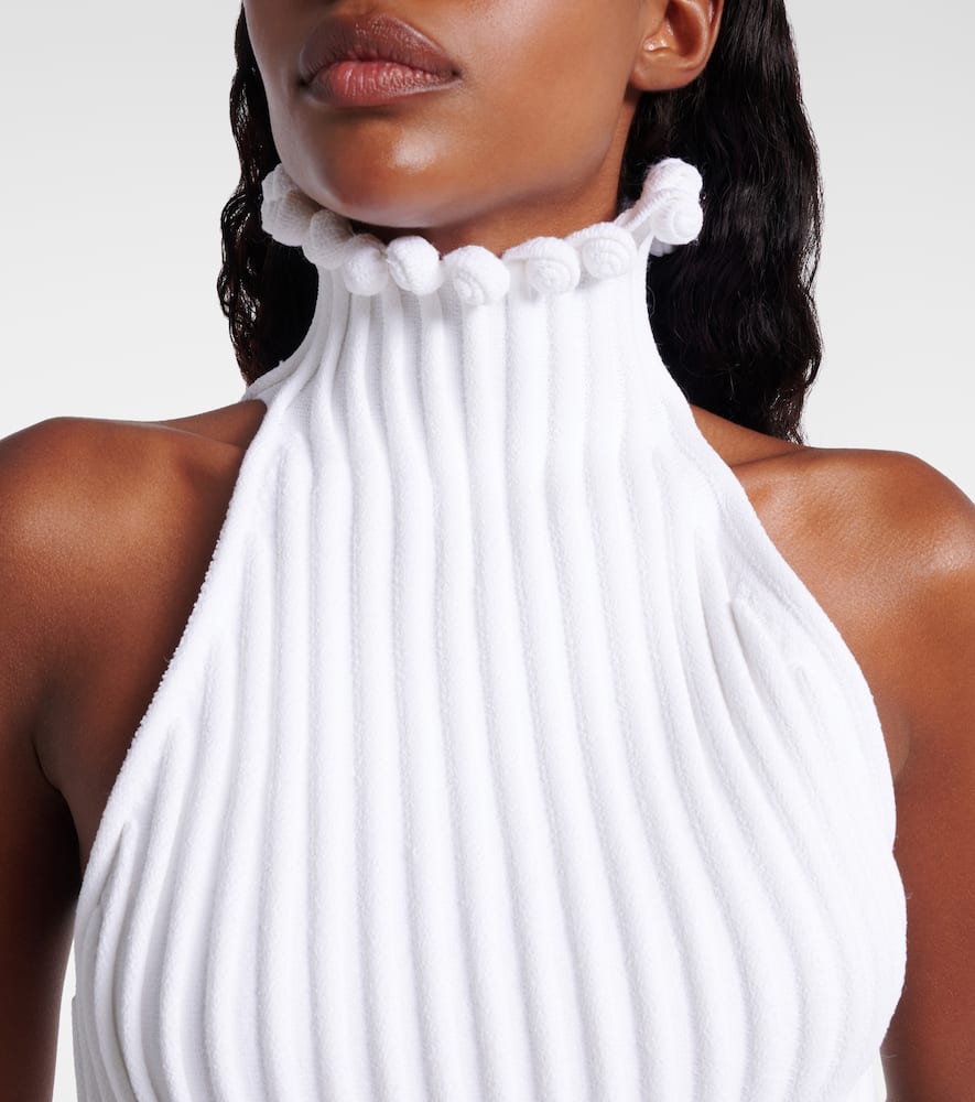 Alaïa Viscose Halter Top In White