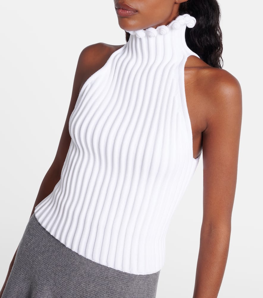 Alaïa Viscose Halter Top In White