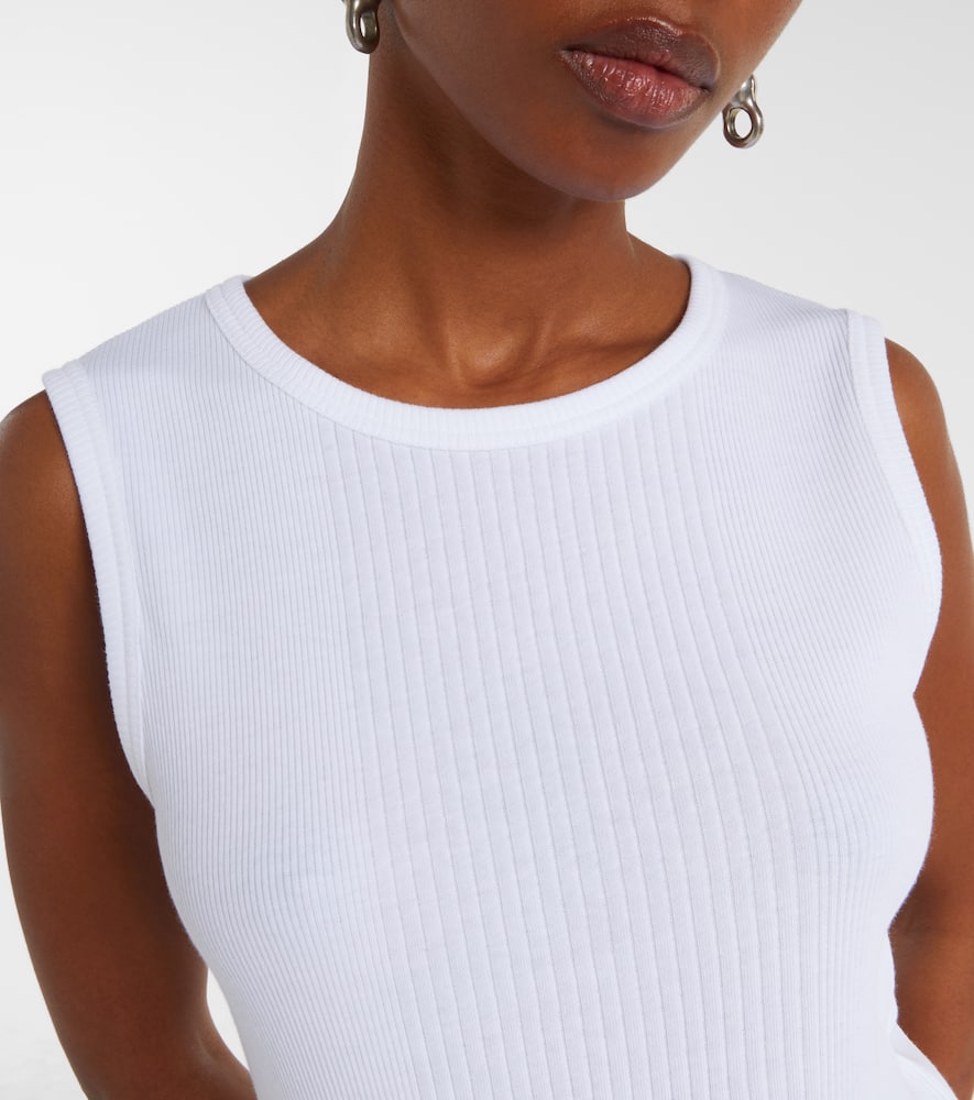 Jean Paul Gaultier Ribbed-knit Cotton Jersey Tank Top In Brown