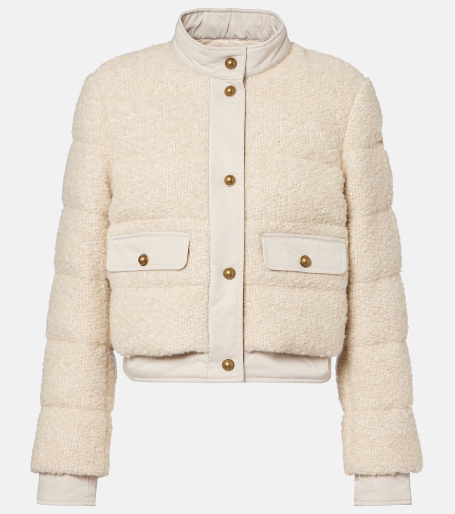 Moncler Button-down Bomber Jacket In Neutral