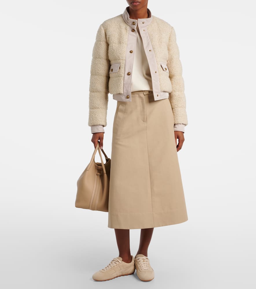 Moncler Button-down Bomber Jacket In Neutral