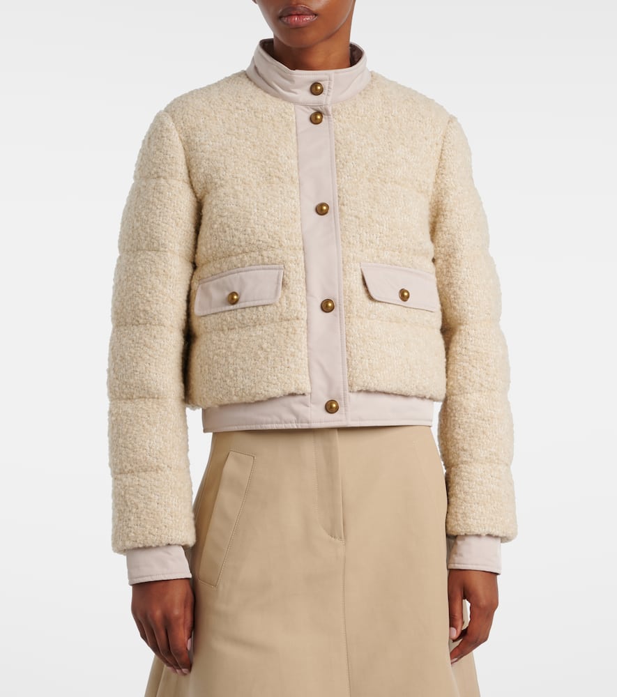 Moncler Button-down Bomber Jacket In Neutral