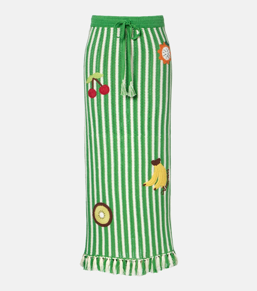 Alemais Alémais Sundae crochet embroidered cotton maxi skirt