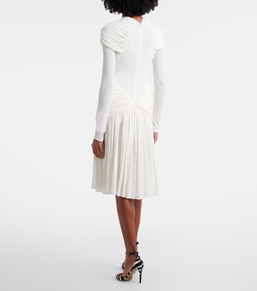  Ferragamo Ferragamo Ruched Crãªpe Jersey Midi Dress 