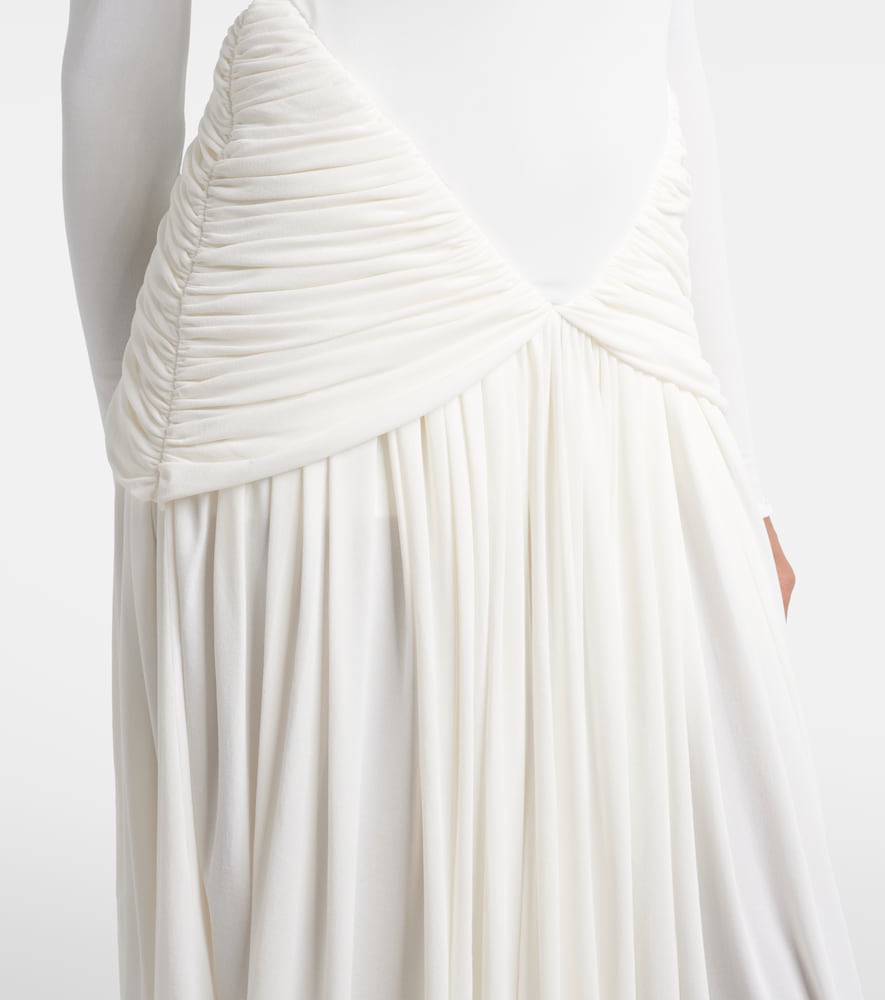  Ferragamo Ferragamo Ruched Crãªpe Jersey Midi Dress 