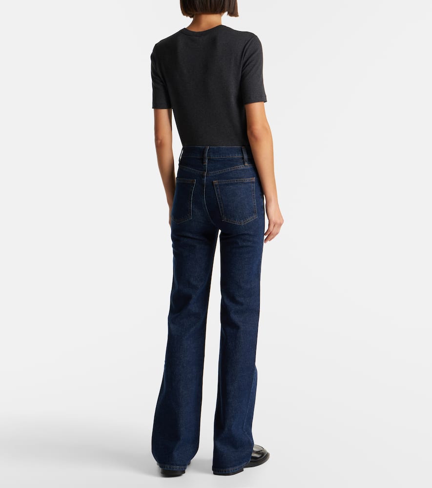 Frame Arrow High-rise Bootcut Jeans In Blue