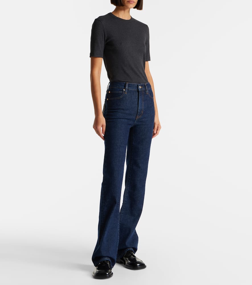 Frame Arrow High-rise Bootcut Jeans In Blue
