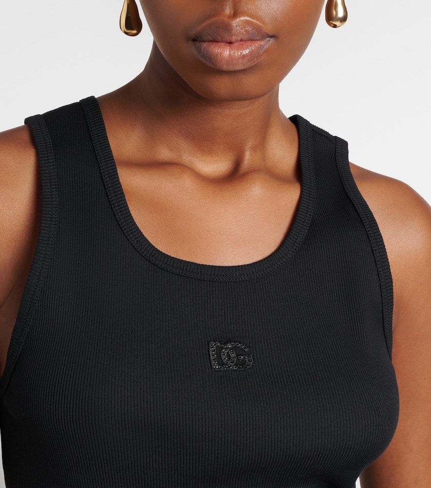  Dolce&gabbana Dolce&gabbana Verziertes Top Dg Aus Rippstrick 