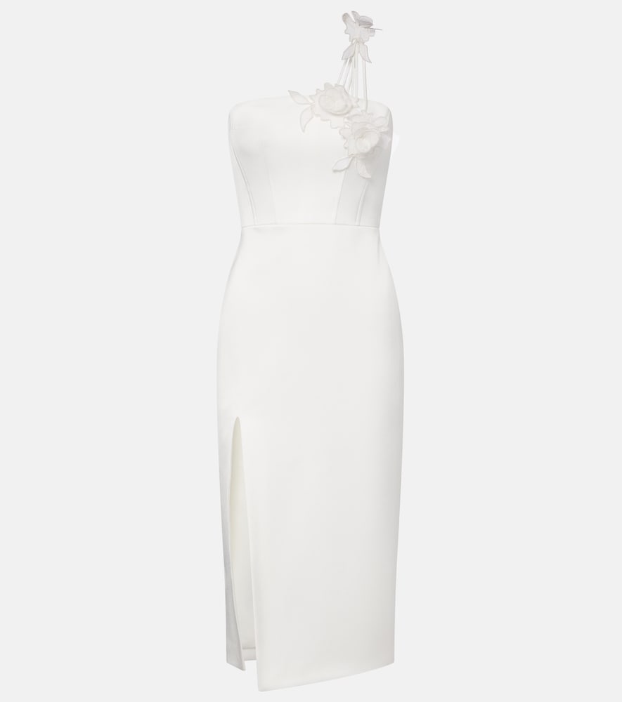 David Koma Floral-appliqué bustier dress