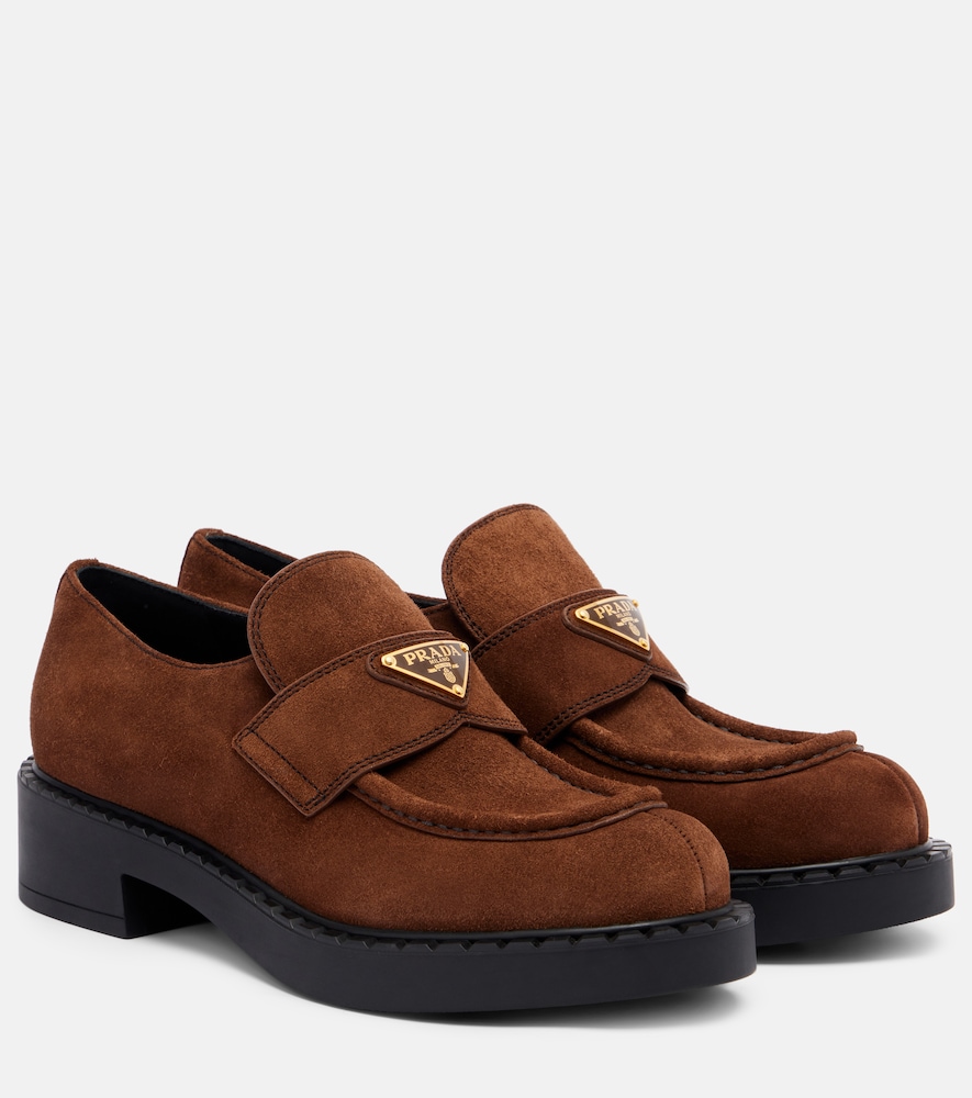 Prada Chocolate suede loafers