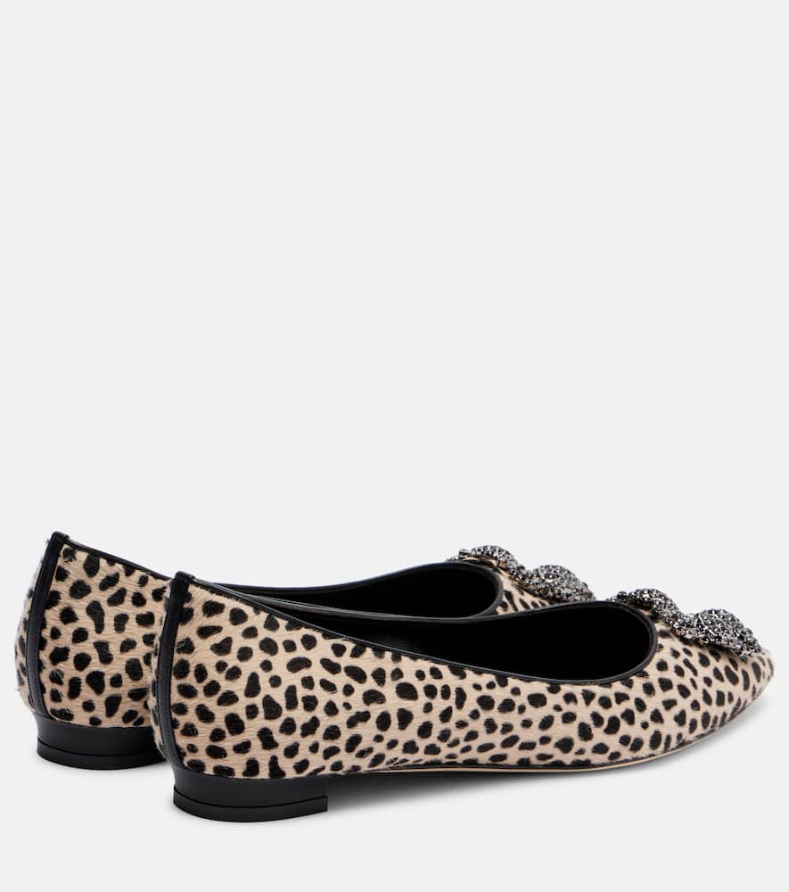 Manolo Blahnik Hangisi Calf Hair Ballet Flats In Multi