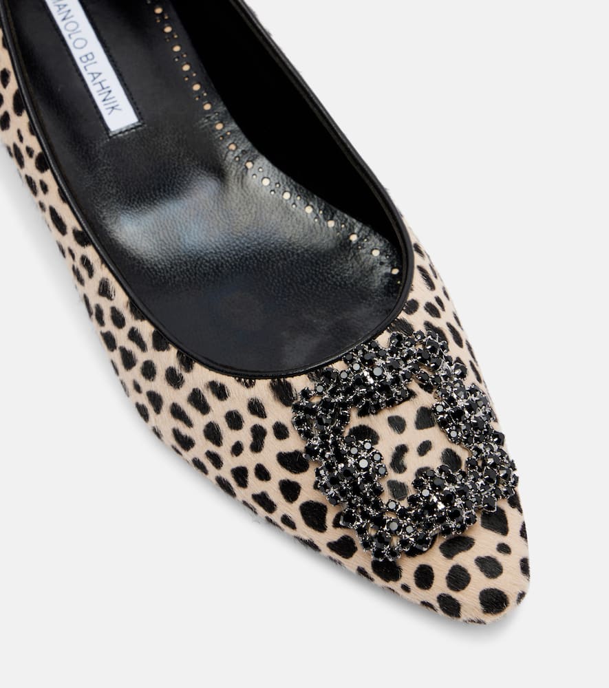 Manolo Blahnik Hangisi Calf Hair Ballet Flats In Multi