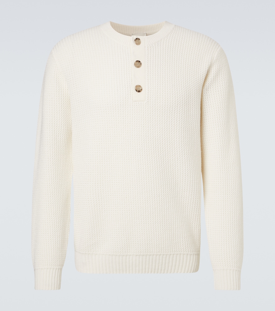 Allude Waffle Knit Wool and Cashmere Sweater