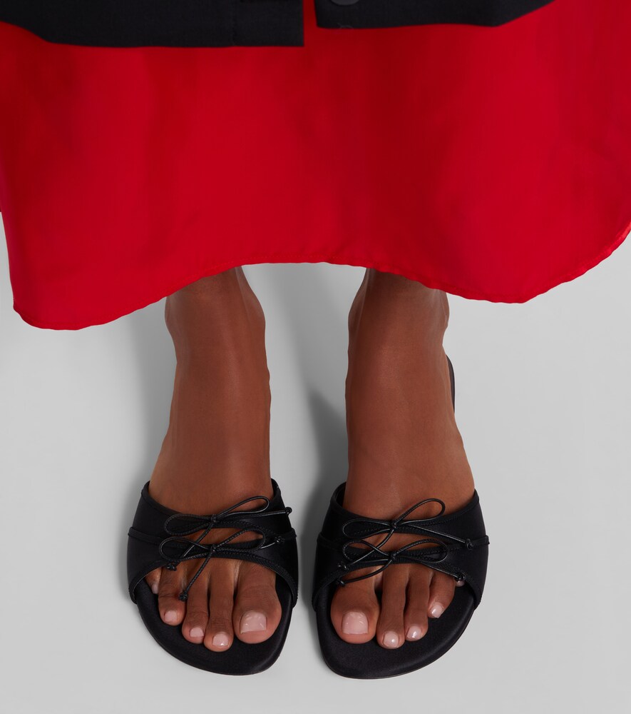 Amina Muaddi Eleonora bow-detail satin sandals