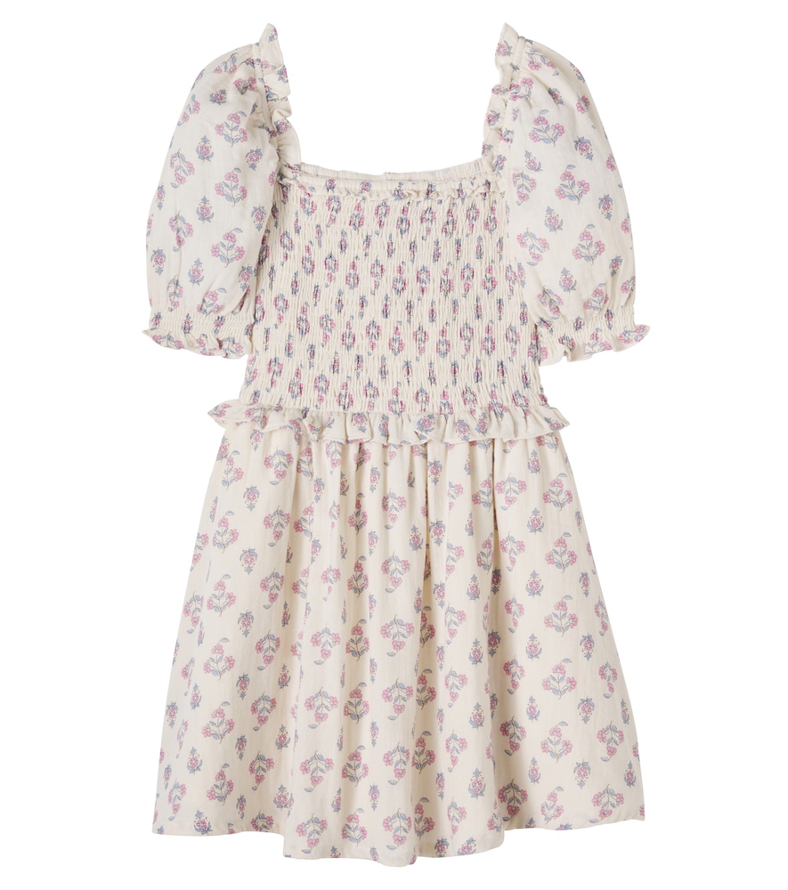 The New Society Pink Clavel Floral Shirred Cotton Dress Y Size 4 - Mytheresa