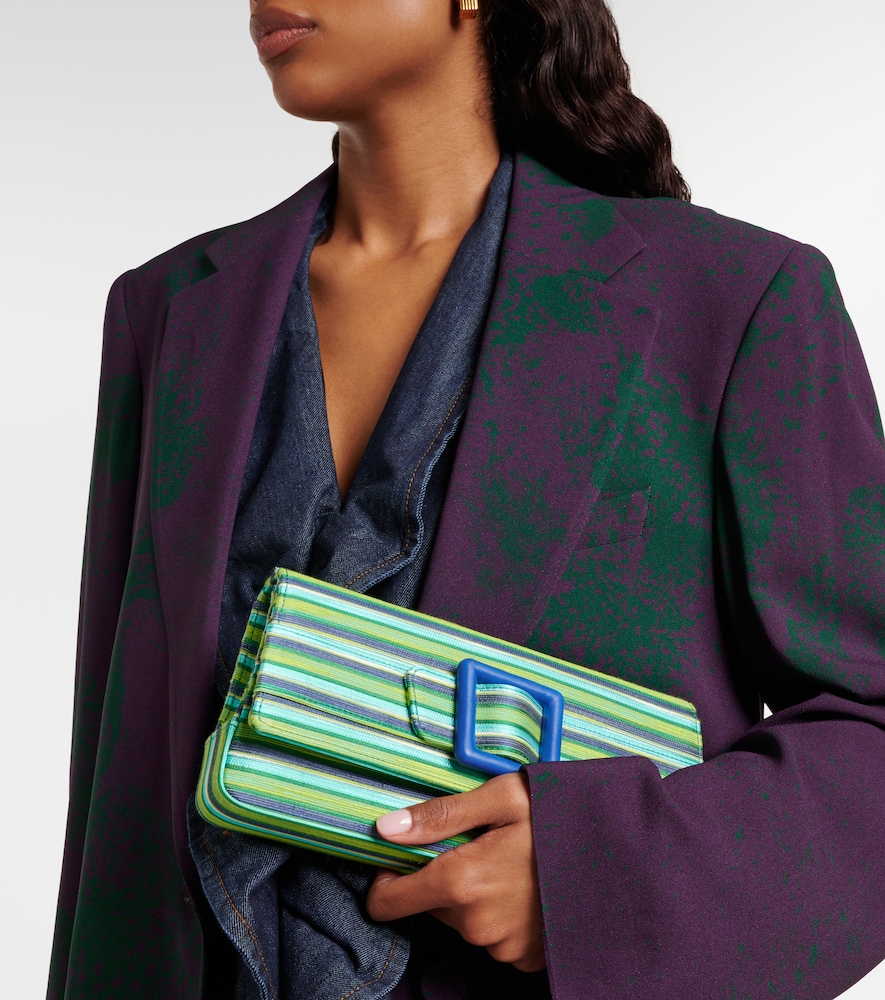 Manolo Blahnik Maygot Small striped clutch