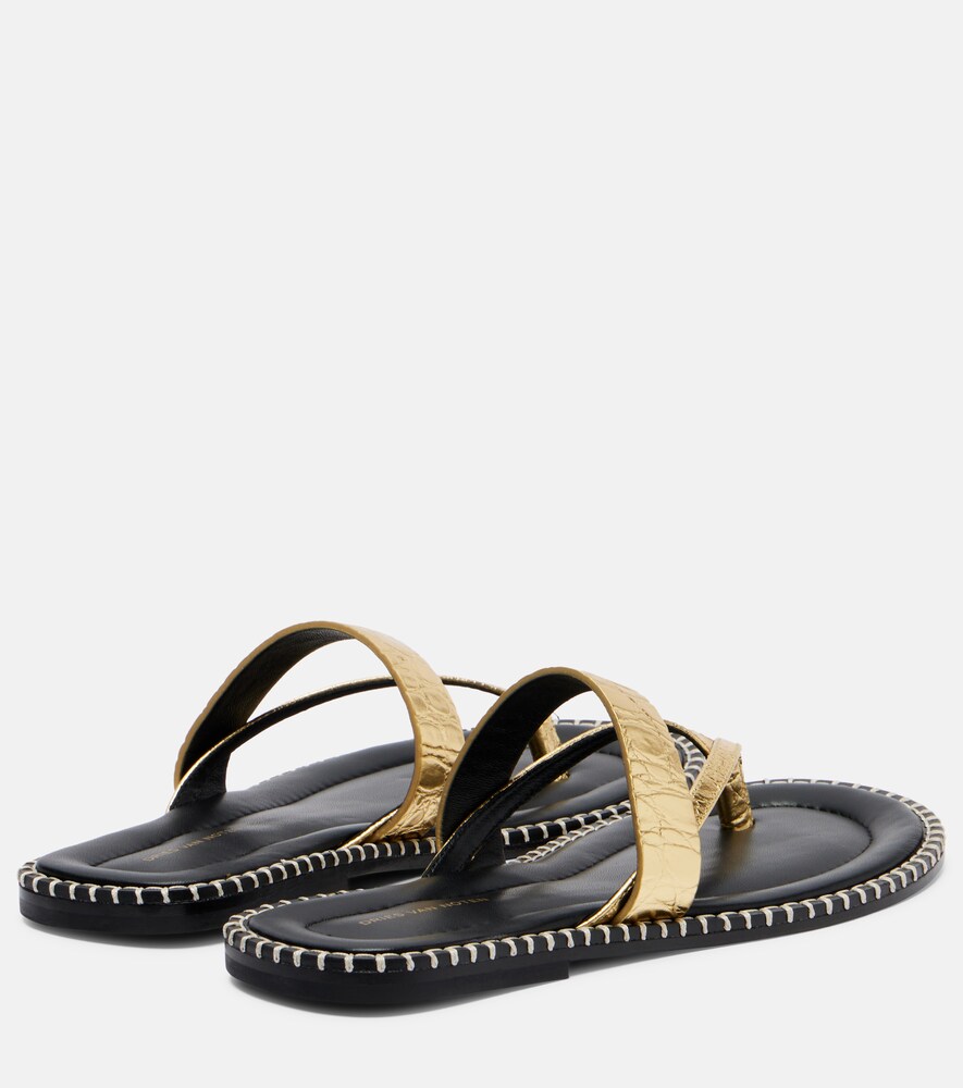  Dries Van Noten Dries Van Noten Croc-effect Leather Thong Sandals 