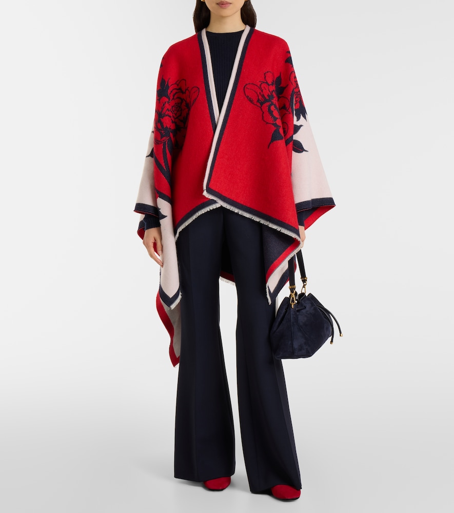 La DoubleJ Soul floral wool and silk poncho