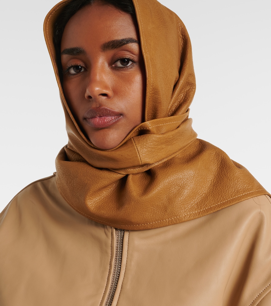 Nour Hammour Draped leather hood