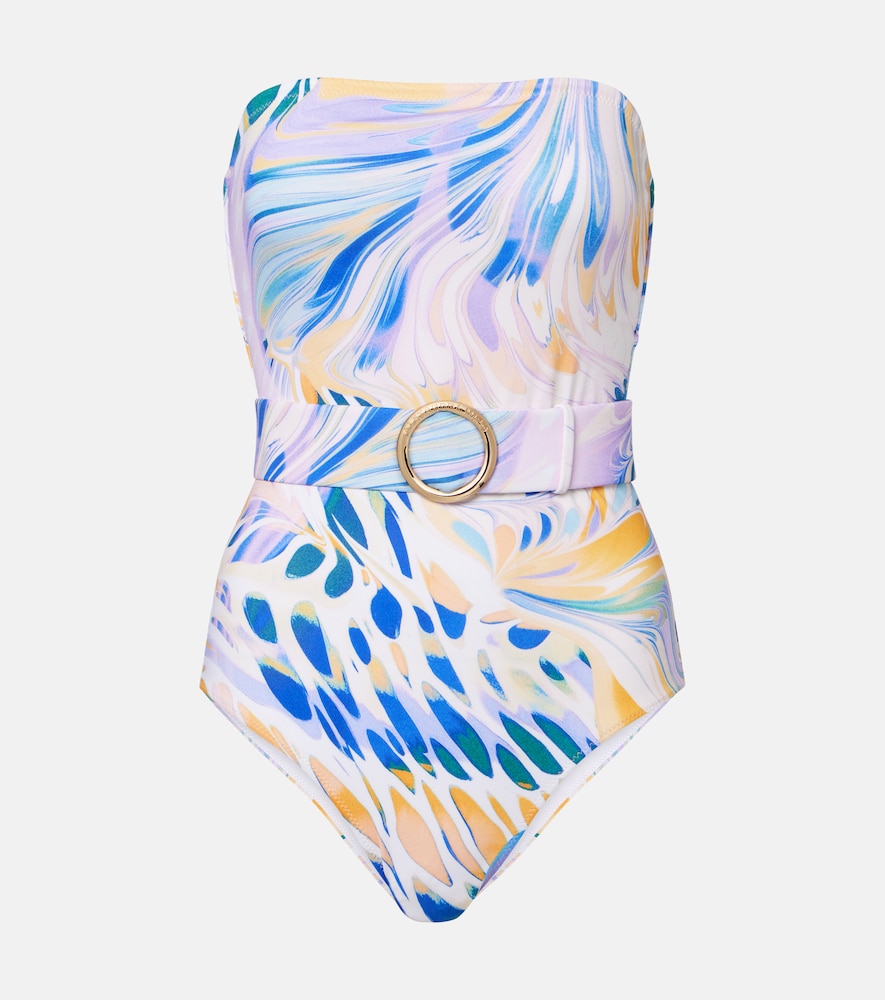Alexandra Miro Iris belted printed swimsuit