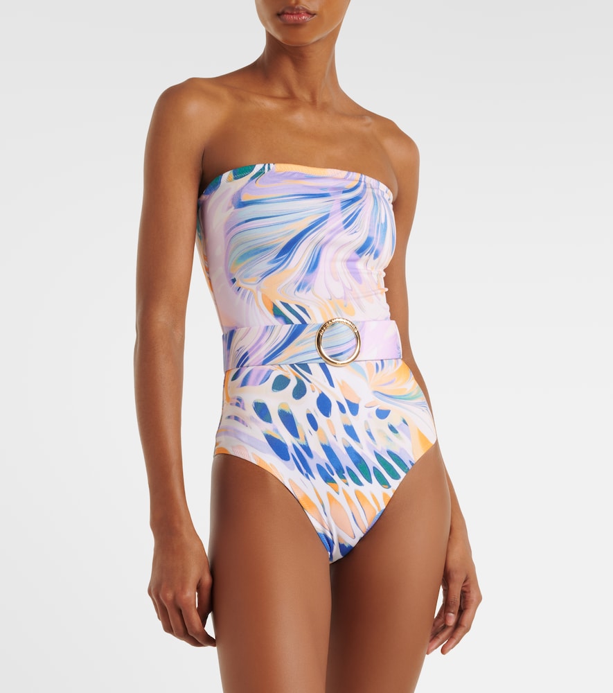 Alexandra Miro Iris belted printed swimsuit